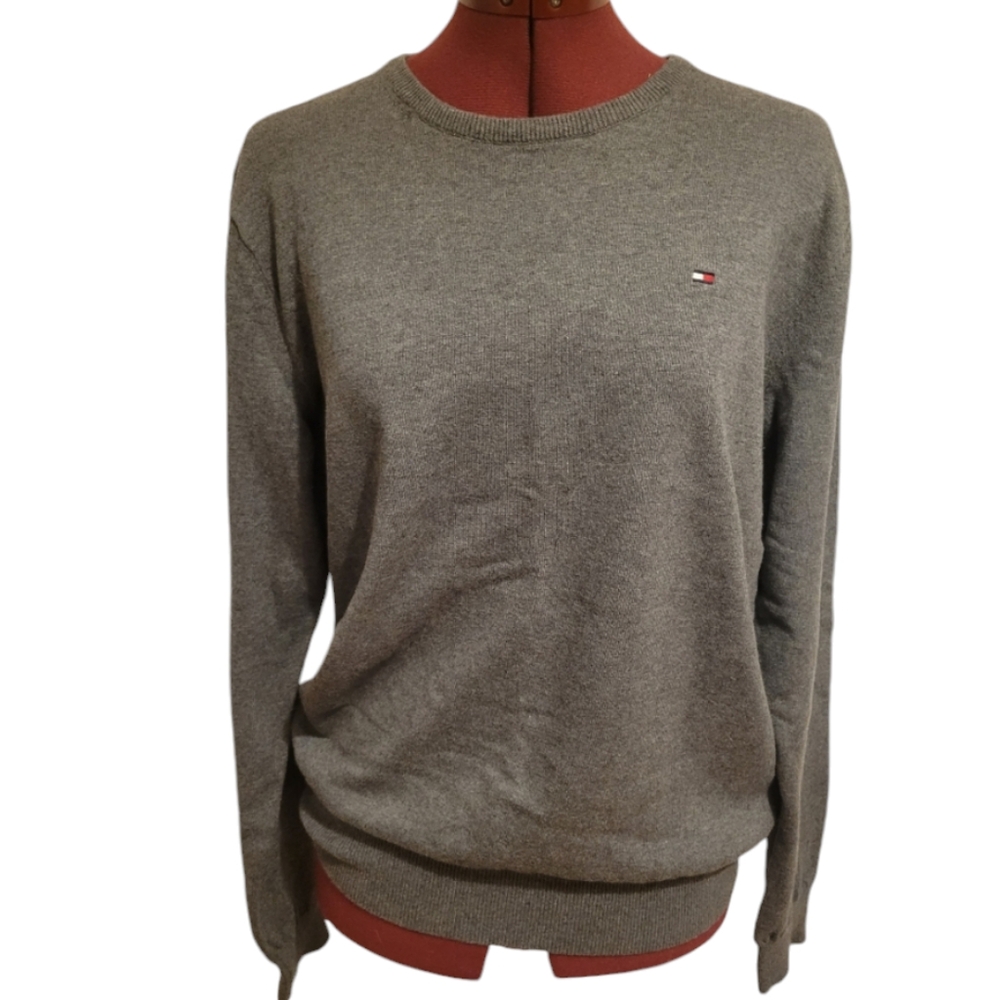 *HOST PICK* TOMMY HILFIGER Signature Crewneck Grey Longsleeve Sweater, Size M